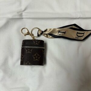 Brown Monogram Keychain Pouch for AirPods